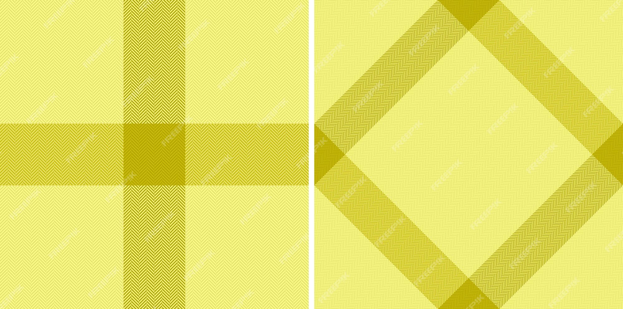 Fundo de vetor de textura de tecido xadrez amarelo