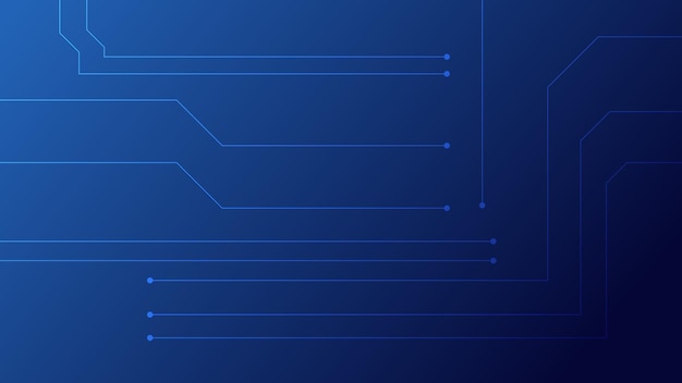 Teclado de ai da placa de circuito digital hitech e linhas elétricas conectadas em um fundo de iluminação azul