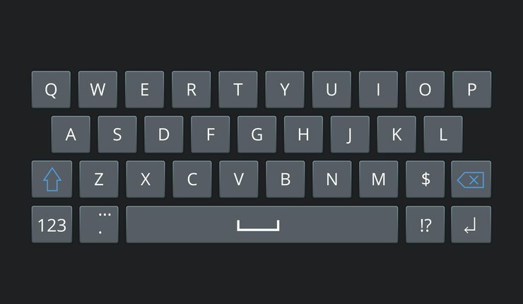 Vetor teclado de smartphone, maquete de vetor de teclado de telefone móvel. teclado para ilustração vetorial de dispositivo móvel.