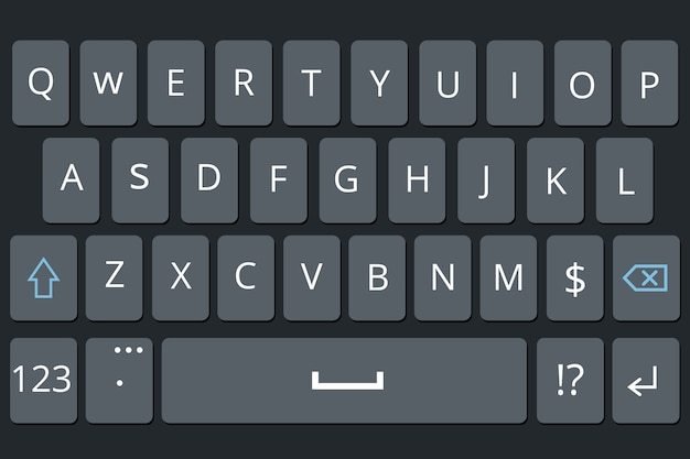 Teclado de smartphone, maquete de vetor de teclado do telefone móvel