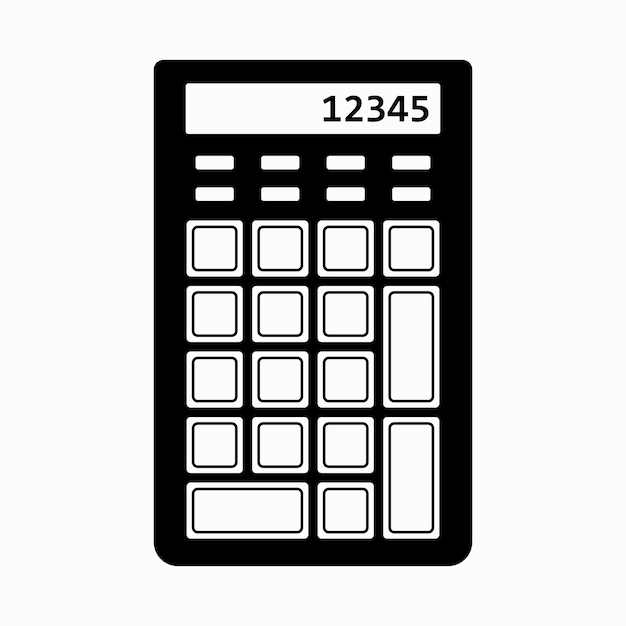 Vetor teclado numérico com calculadora