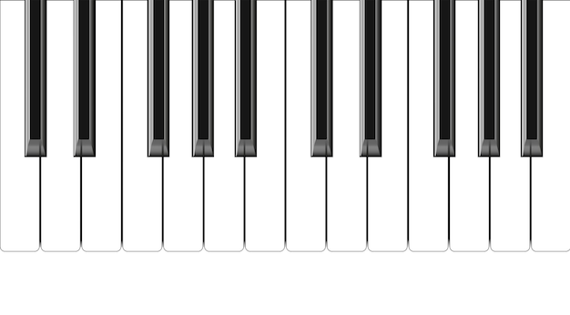Teclas de piano realistas vetor de teclado de instrumento musical