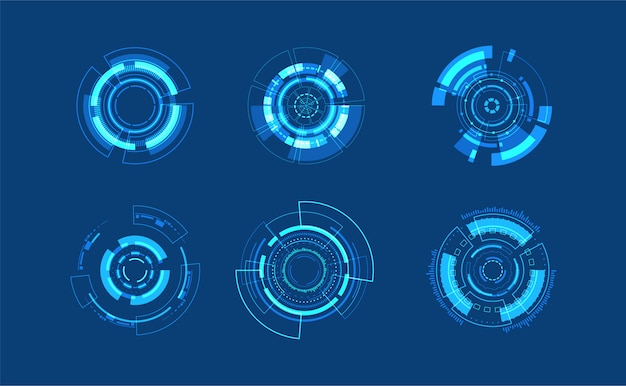 Tecnologia abstrata círculo cenografia. ícone curso editável