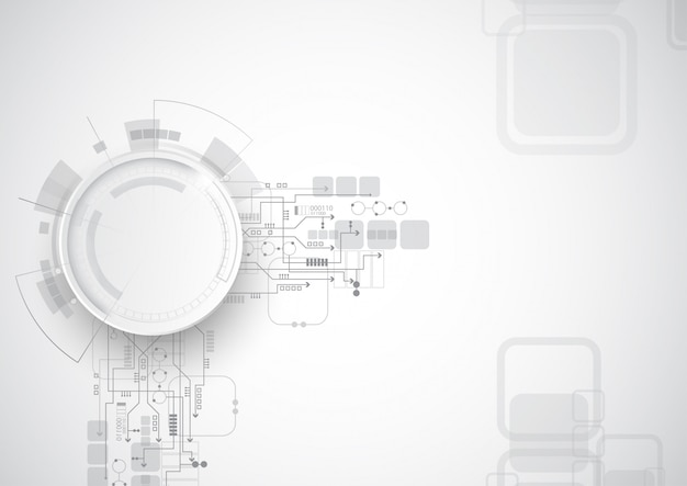 Tecnologia abstrata de circuito cinza