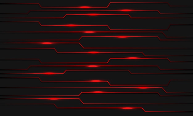 Tecnologia abstrata de linha de circuito vermelho em design cinza moderno ilustração vetorial de fundo futurista