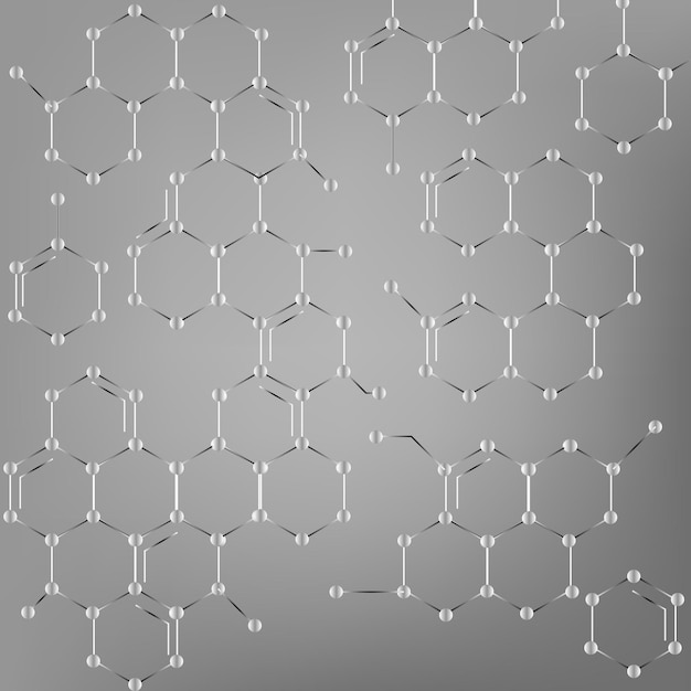 Tecnologia abstrata em forma de hexágono vetorial e conceito de fundo científico com molécula de cor azul