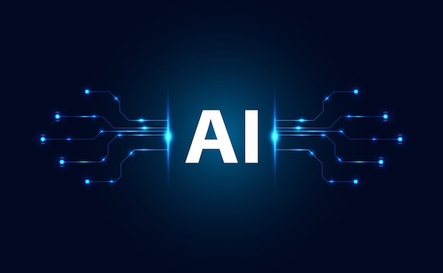 tecnologia Ai chipset de computação em placa de circuito conceito de dados de trabalho de inteligência artificial