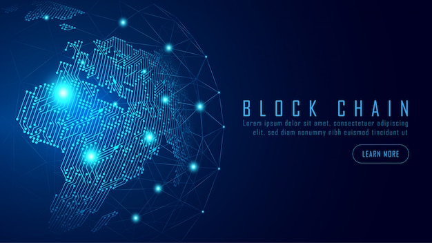 Tecnologia blockchain com conceito de conexão global