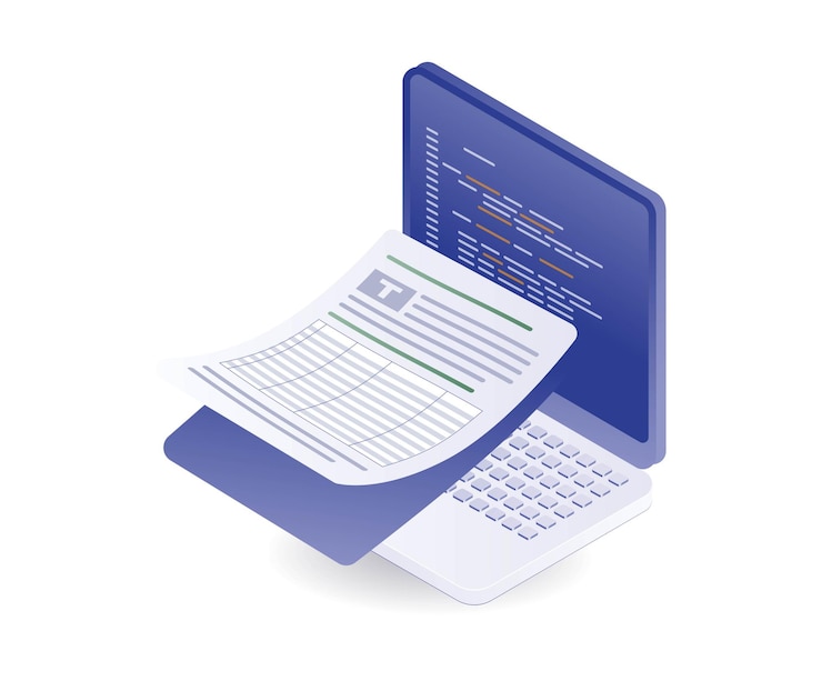 Vetor tecnologia da computação analista de linguagem de programação papel de formulário