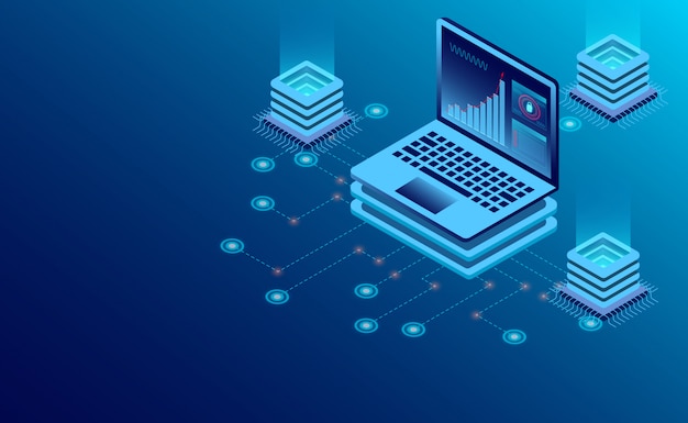 Tecnologia de armazenamento em nuvem da sala de servidores do Datacenter e processamento de big data