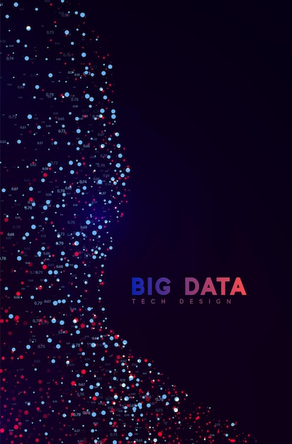 Tecnologia de Big Data. Abstrato padrão ondulado digital azul de fundo. Gráfico futurista de tecnologia 3d. ilustração vetorial