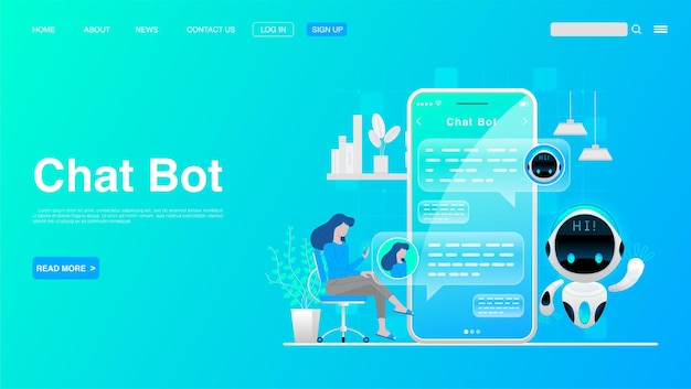 Tecnologia de bot de bate-papo e conceito de centro de ajuda on-line Vetor EPS 10