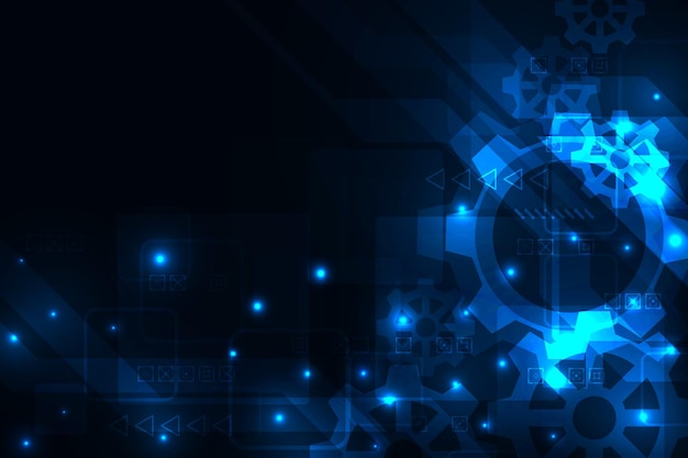 Tecnologia de engenharia de engrenagens Vector hitech conceito futurista