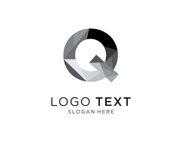 Vetor tecnologia de letras simples com logotipo colorido q