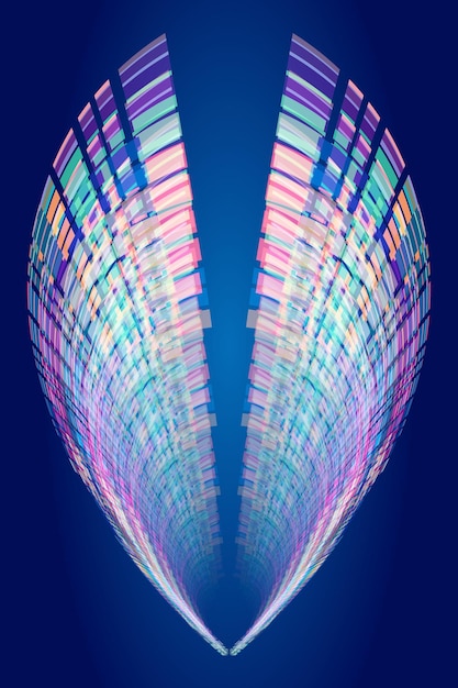 Tecnologia de néon meio anel dinâmico de caixa de cores sentido fundo espacial