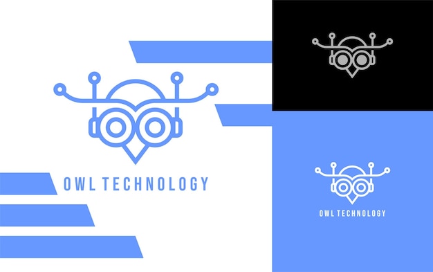 Vetor tecnologia de olhos de coruja segurança cibernética proteção de defesa inteligência espião vetor de design de logotipo