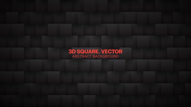 Vetor tecnologia de quadrados 3d abstrato minimalista fundo preto