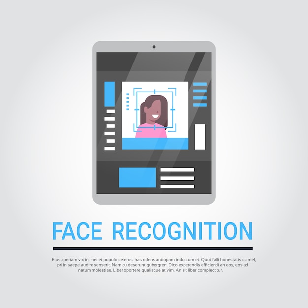 Tecnologia de reconhecimento de rosto digital tablet sistema de segurança digitalização africano americano feminino usuário bio