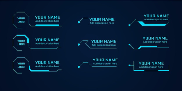 Tecnologia digital abstrata uiux futurista hud fui interface virtual títulos e quadro de chamadas