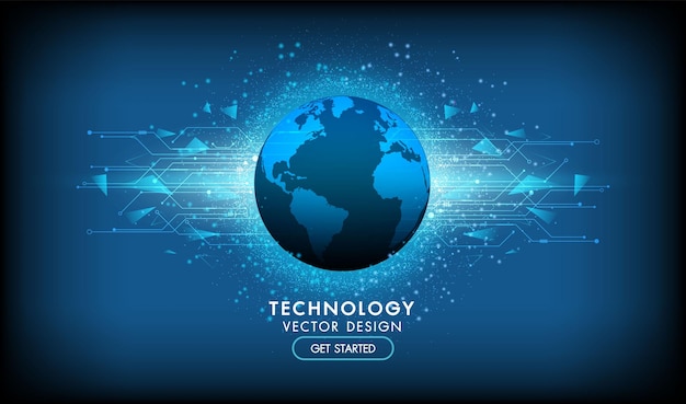 Tecnologia global e conceito de mundo digital