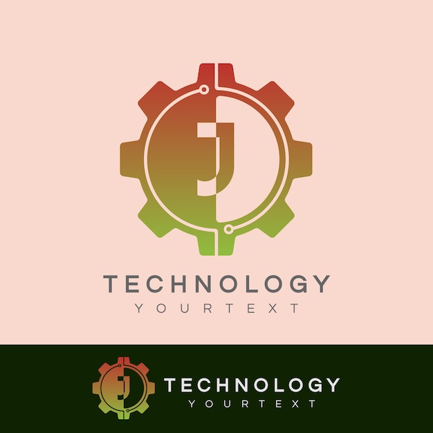 Tecnologia inicial letra j logo design