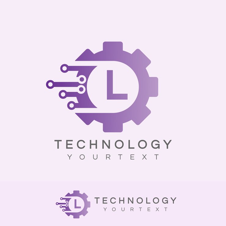 Vetor tecnologia inicial letra l design do logotipo