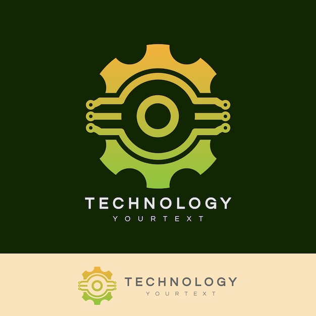 Tecnologia inicial letra o logo design