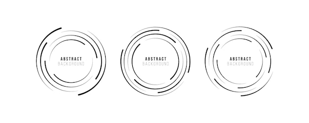 Tecnologia rodada logotipo. linhas de velocidade radial em forma de círculo para quadrinhos, espiral. fundo de explosão. forma geométrica do círculo abstrato. elemento de design. design plano.