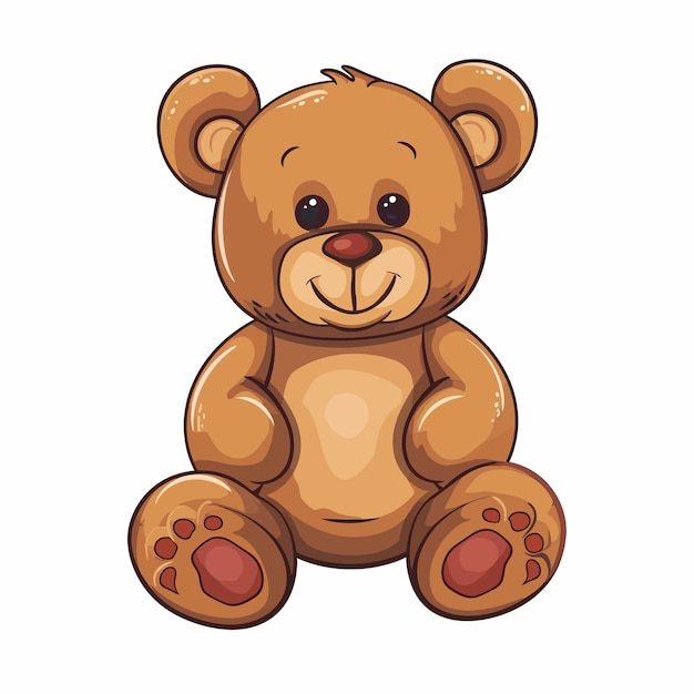 Vetor teddy_bear_toy_icon_cartoon_isolated_vector