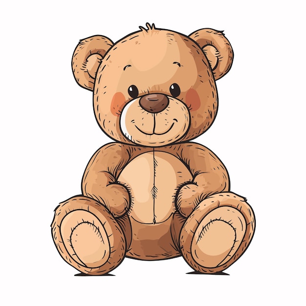 Vetor teddy_bear_toy_icon_cartoon_isolated_vector