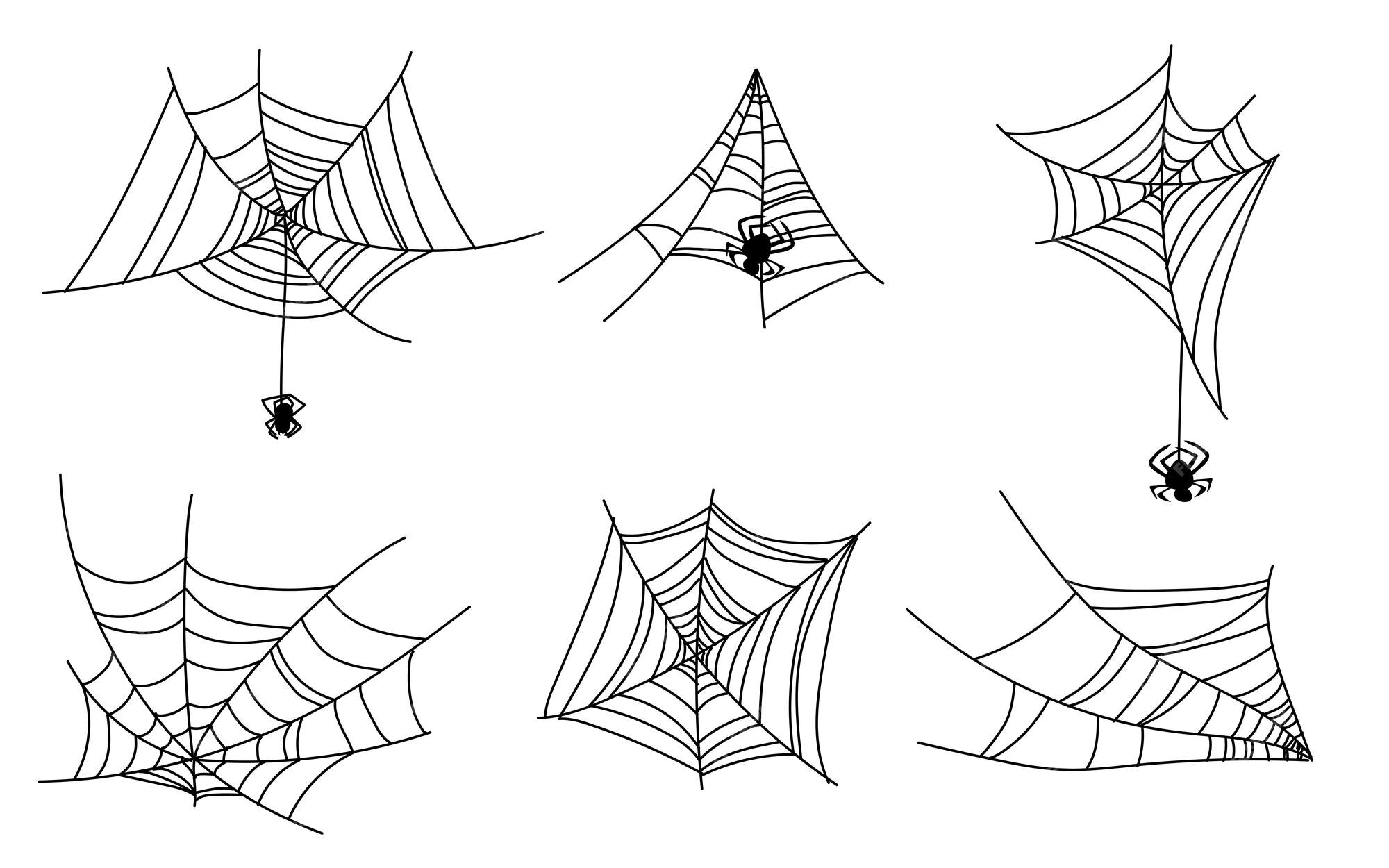 desenho de aranha de halloween com desenho de teia de aranha 1760633 Vetor  no Vecteezy