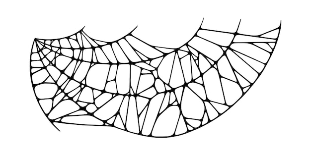 Teia de aranha isolada no fundo branco ilustração em vetor de teia de aranha assustadora de halloween