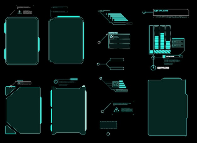 Tela de interface futurista do hud. títulos de callouts digitais. conjunto de elementos de interface de usuário futurista do hud ui gui.