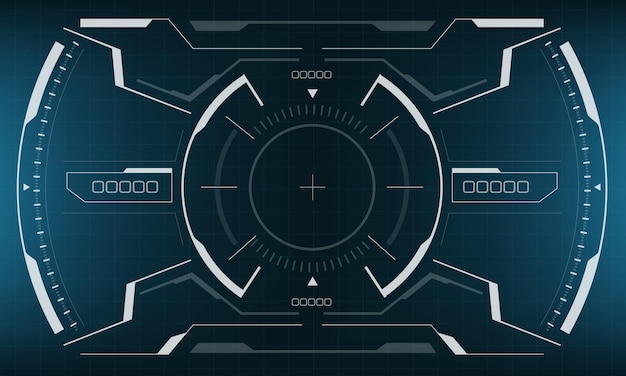 Vetor tela de interface hud scifi branco design azul geométrico vetor de exibição de tecnologia futurista virtual