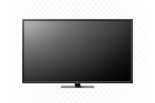 Tela de tv realista painel lcd moderno e elegante tipo led maquete de exibição de monitor de computador grande modelo de televisão em branco elemento de design gráfico para site de catálogo como ilustração vetorial de maquete