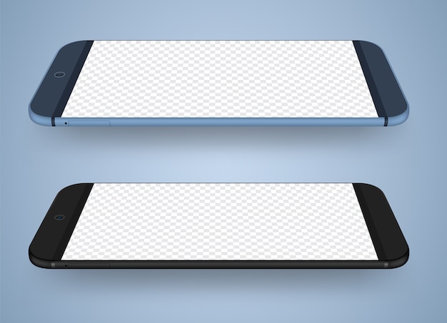 Tela transparente de maquete de smartphone para demonstração de local fácil