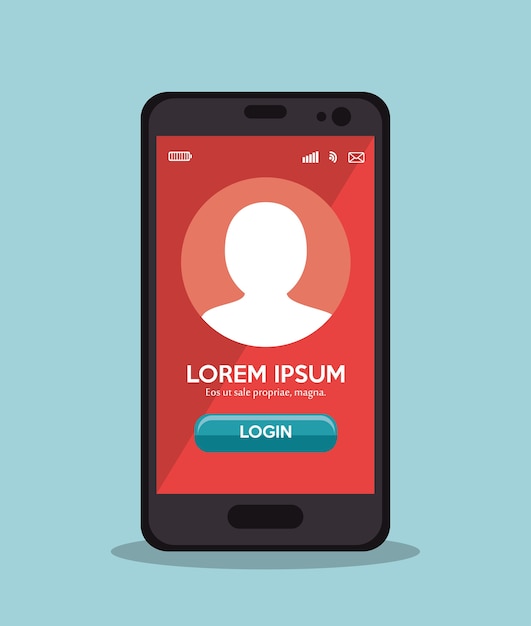 tela vermelha app de login de celular