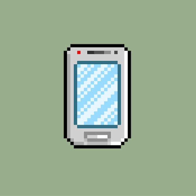 Telefone branco no estilo pixel art