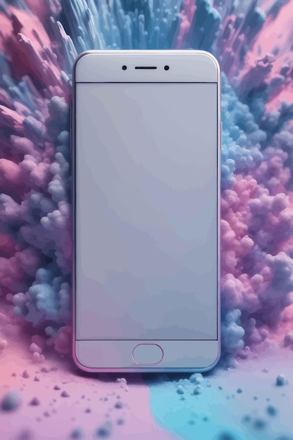 Vetor telefone inteligente móvel em fundo rosa com renderização 3 dsmartphone móvel em fundo rosa com renderização 3 d