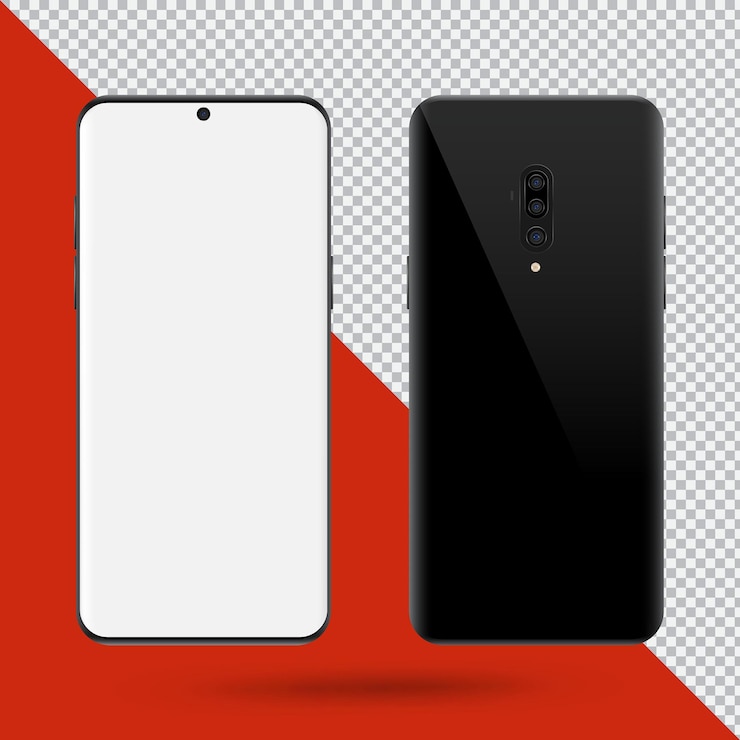 Vetor telefone preto e branco com a parte de trás voltada para a câmera