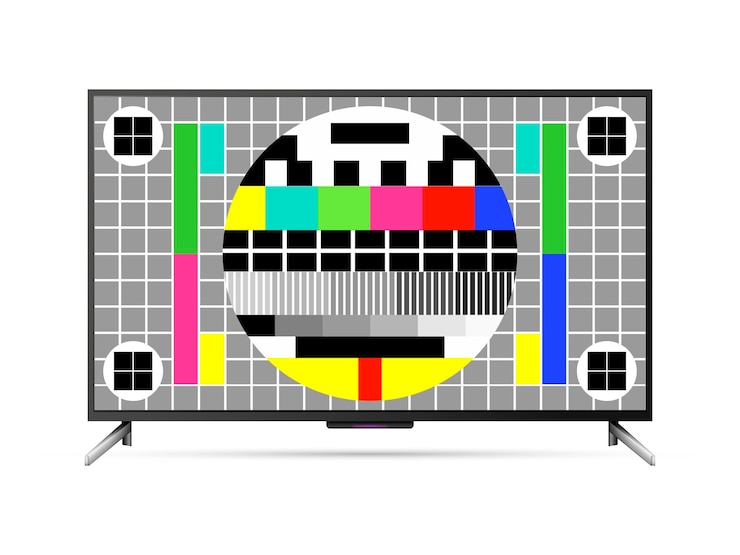 Vetor televisão com ecrã de padrão de ensaio