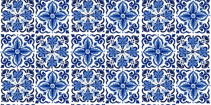 Vetor telhas vetoriais de padrão texturas tradicionais cerâmica ornamental espanhola portuguesa mexicana