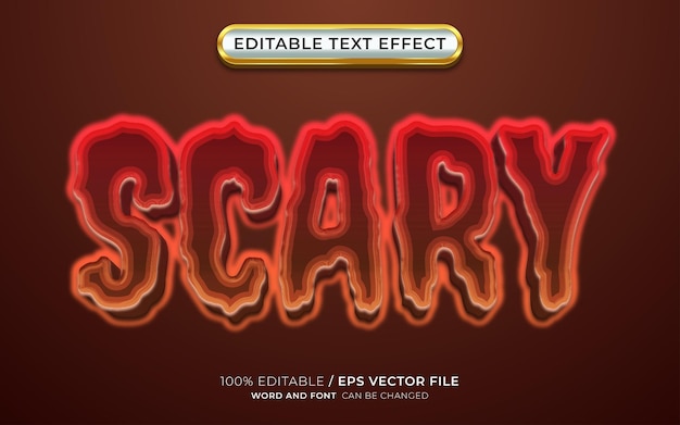 Tema assustador de halloween com efeito de texto editável em 3d