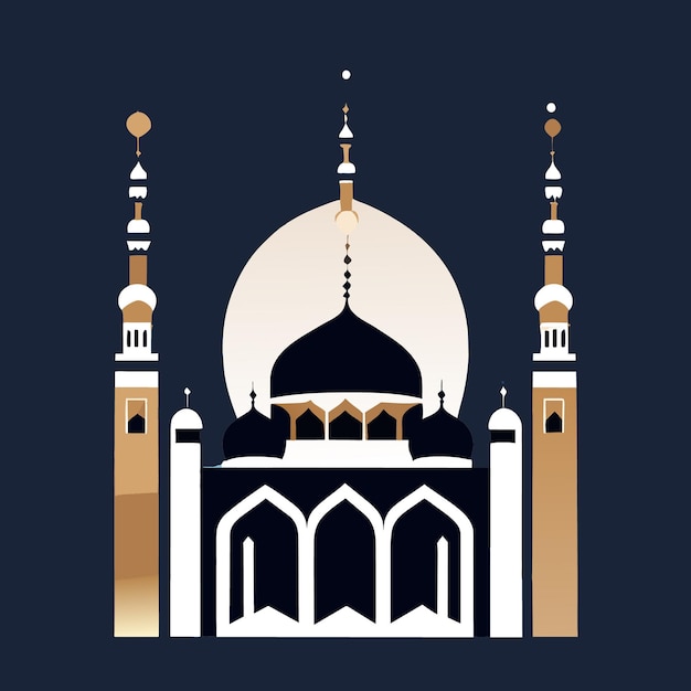 Tema de design islâmico vector de silhueta de mesquita