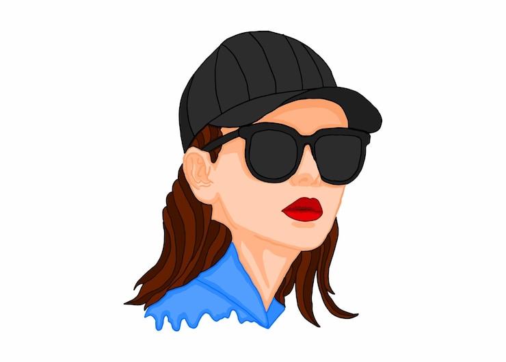 Vetor tema de verão mulher usando óculos de sol vector