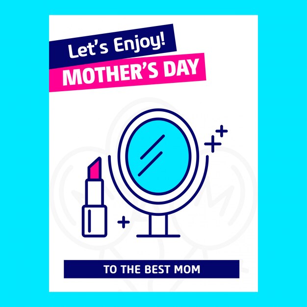 Tema de withblue de cartão de dia das mães e vetor de design criativo