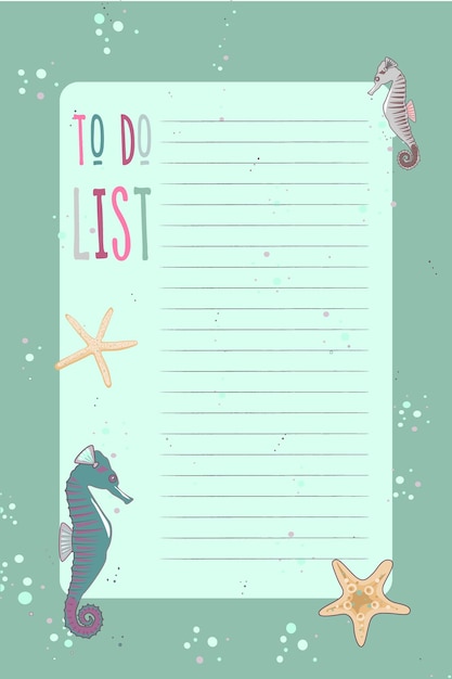 Tema náutico da lista de tarefas da página do bloco de notas