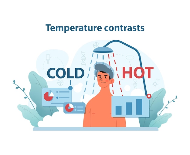 Temperatura contrasta um guia ilustrativo sobre os efeitos das mudanças de temperatura na pele com um