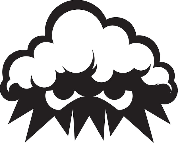 Tempest fury angry cloud logo icon stormy wrath vector angry cloud emblem (icônio da fúria tempestuosa)