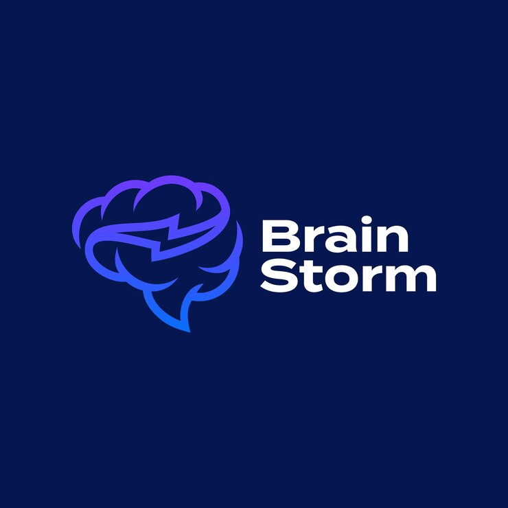 Vetor tempestade cerebral pense em flash ícone de logotipo criativo lightning bolt line outline